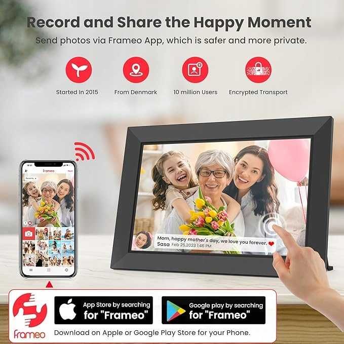 Cyfrowa ramka na zdjęcia FRAMEO Wi-Fi 10,1" ekran dotykowy 32GB
