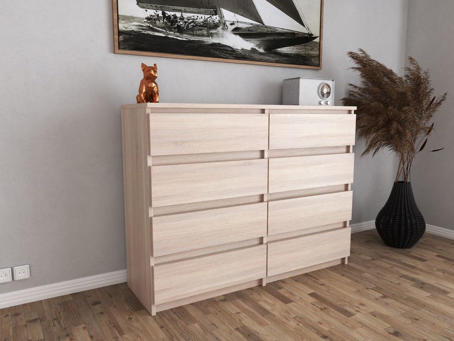 Komoda 8 szuflad pojemna szeroka DARMOWA WYSYŁKA rtv szafa regał