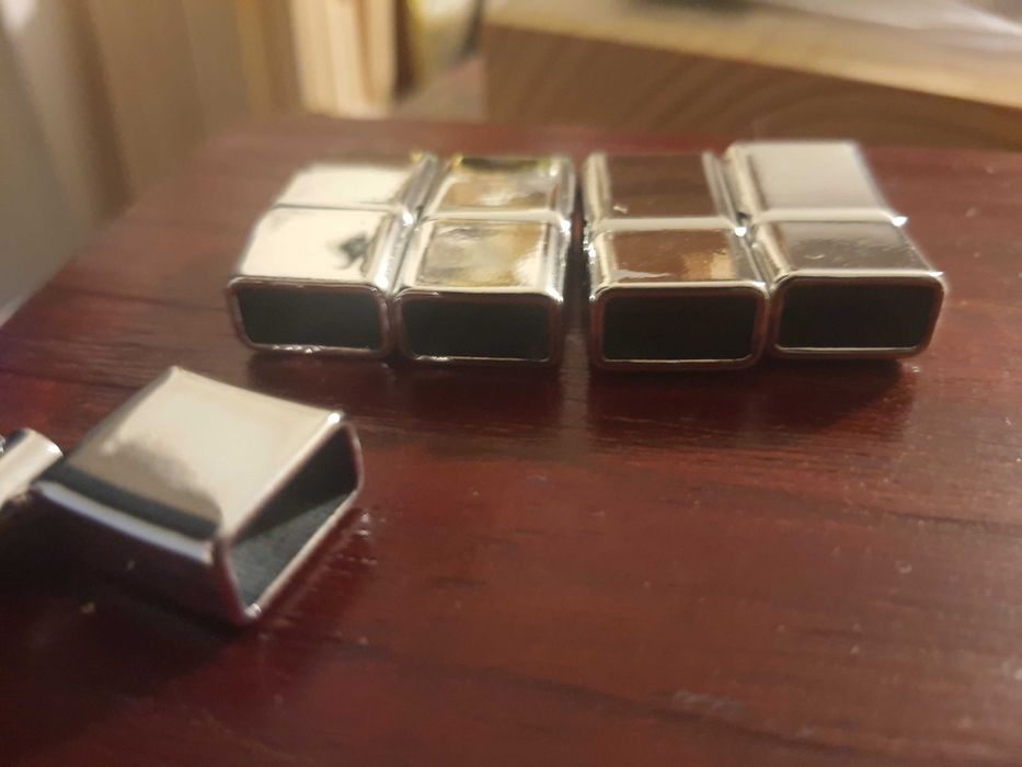 Zapięcie metalowe magnetyczne do bransoletek skórzanych 6x12 mm