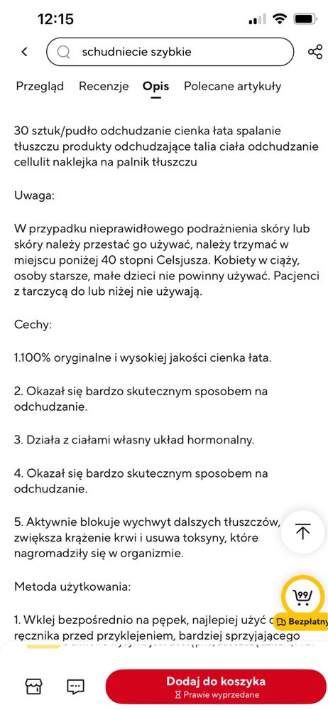 Plastry odchudzające Slim Patch-zestaw