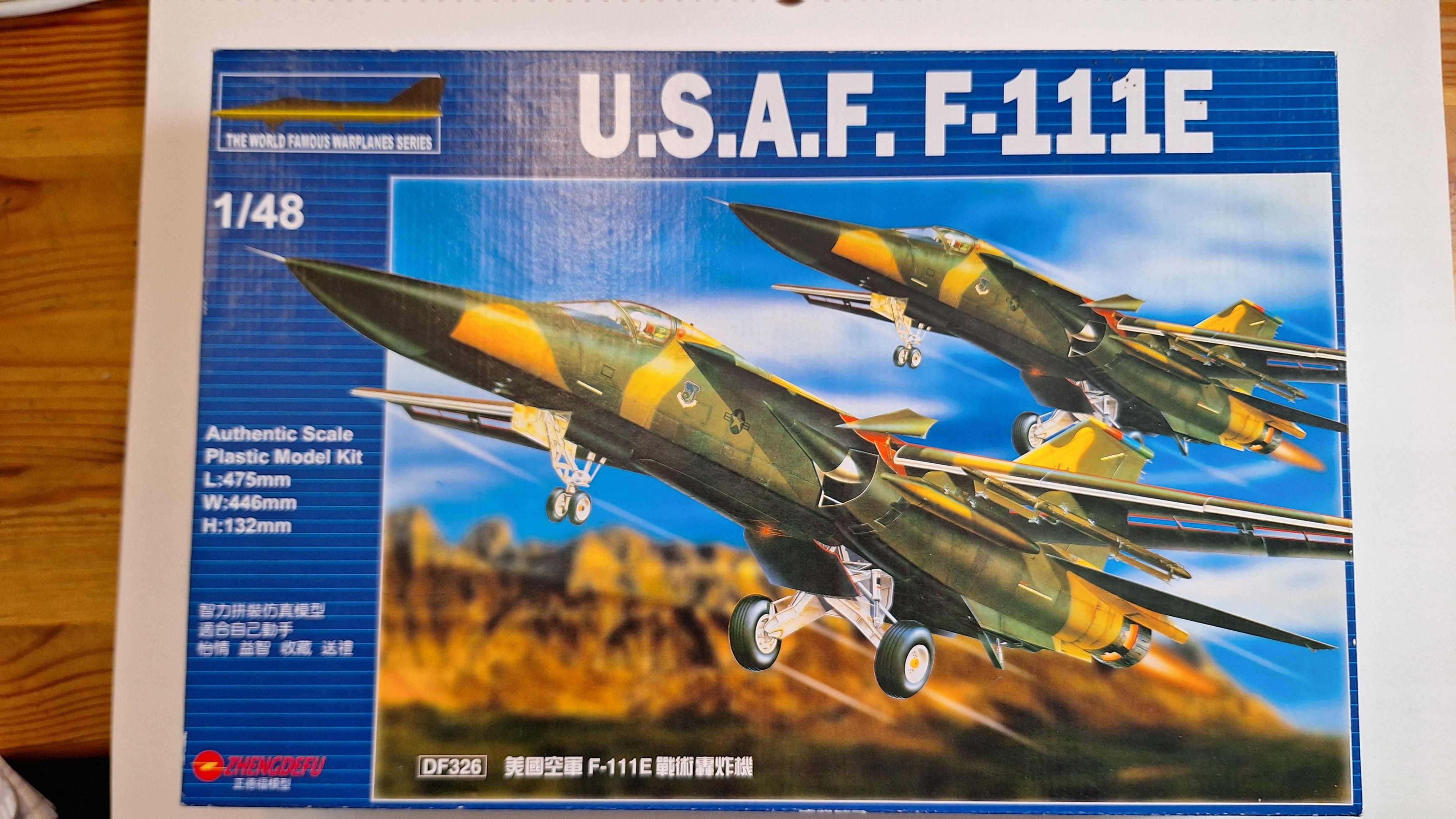 U.S.A.F. F-111E model samolotu 1/48  Zhengdefu 1999 rok vintage