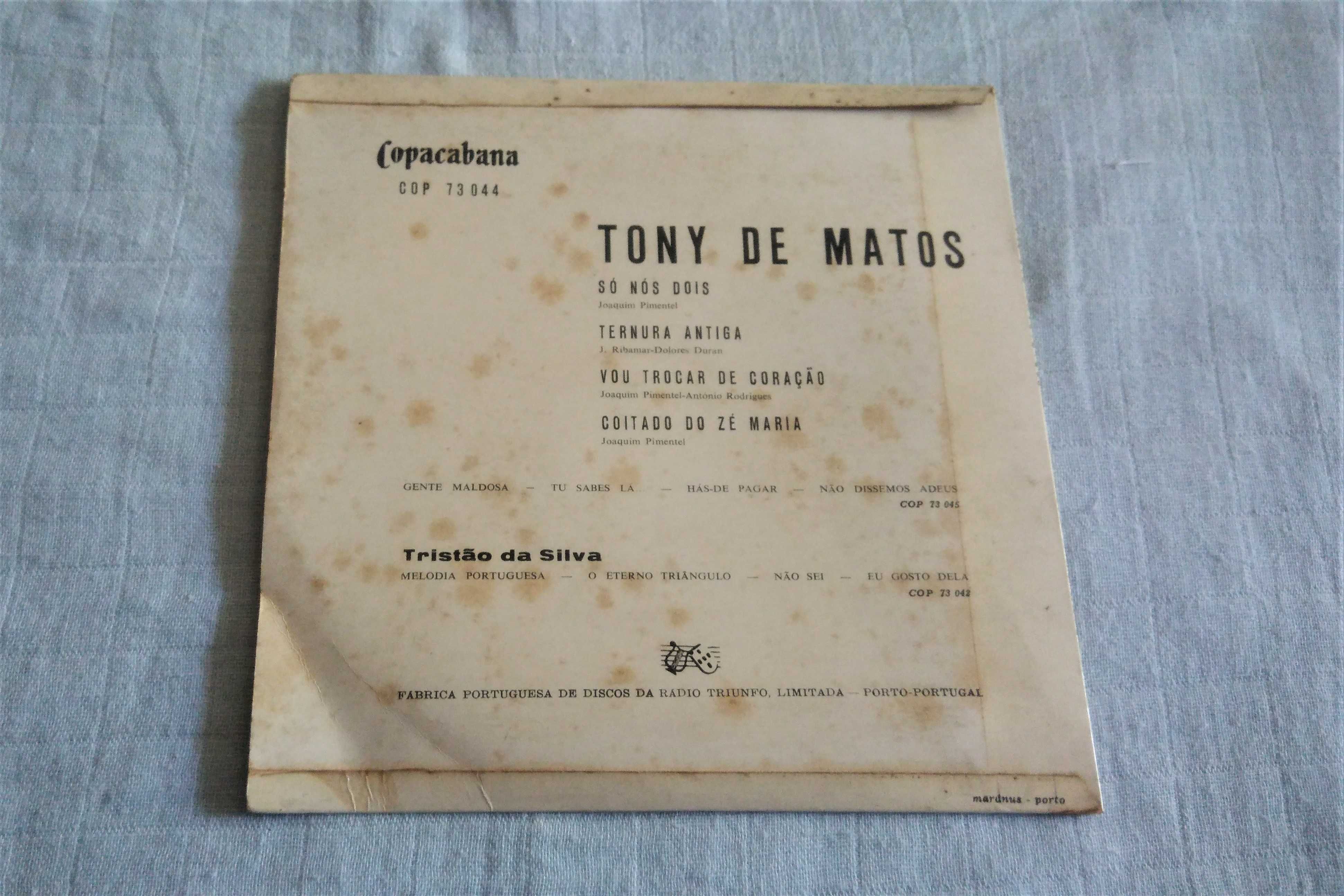 Disco vinil single Só nós dois, Tony de Matos, anos 60