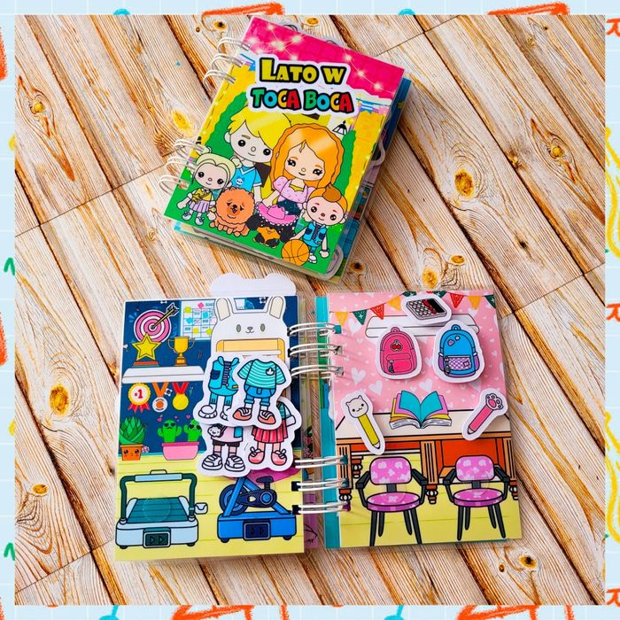 Książka na rzepy Toca Boca, Avatar, Labubu i inne. Lamibook mini.