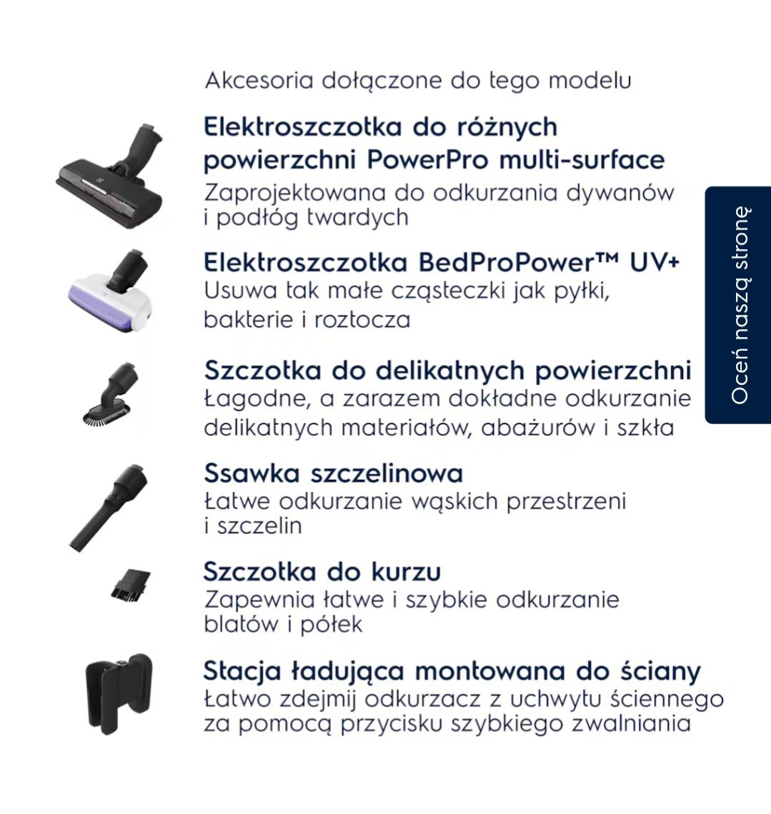 Nowy odkurzacz pionowy ELECTROLUX Hygienic 600 EP61HB21UV