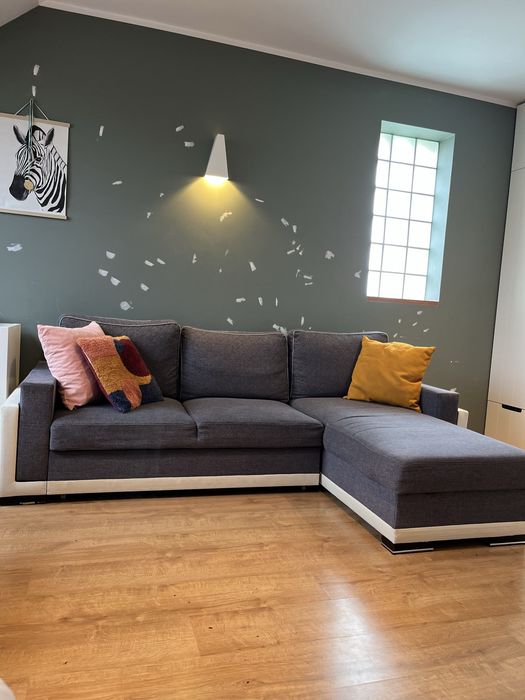 Narożnik .# wypoczynek# szary+biały