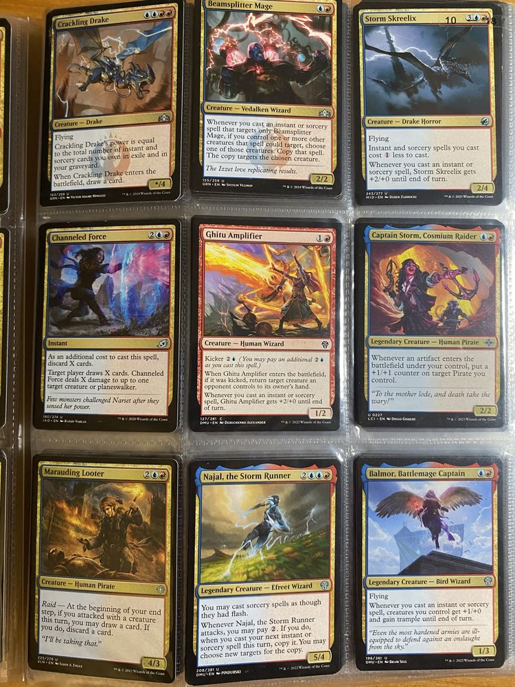 Magic the gathering 52 karty izzet czerwono niebieskie kazda inna