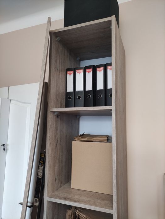 Szafa Szafka Pionowa Regał Półka Szara Beżowa