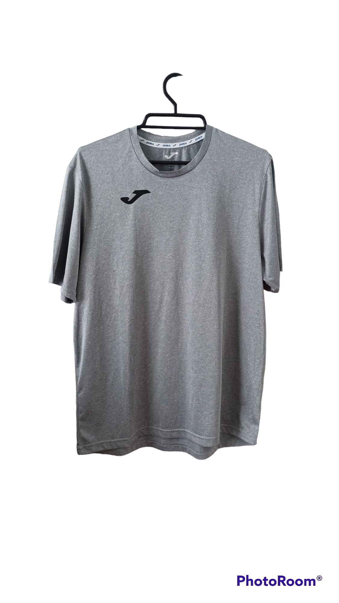 Koszulka męska piłkarska na siłownie sportowa szara czarna Joma