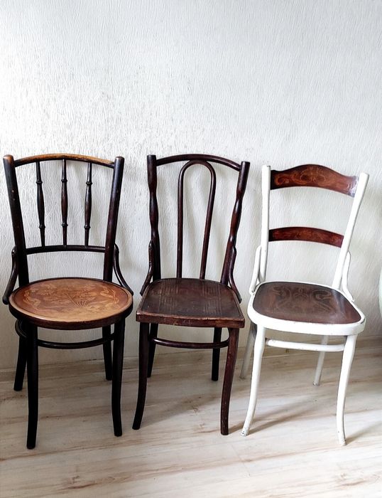 Стул венский, гнутая старинная коллекционная мебель -  THONET, Войцих
