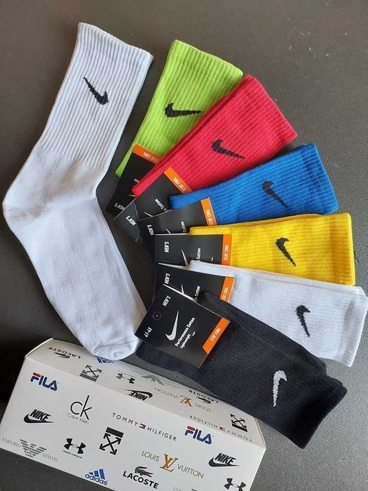 Спортивні шкарпетки Nike|Найк. Высокие, яркие носки, хлопок