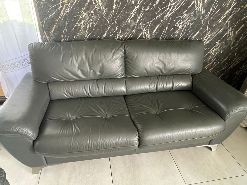 Komplet wypoczynkowy 3/2/1 skora naturalna  caly komplet 3/2/1