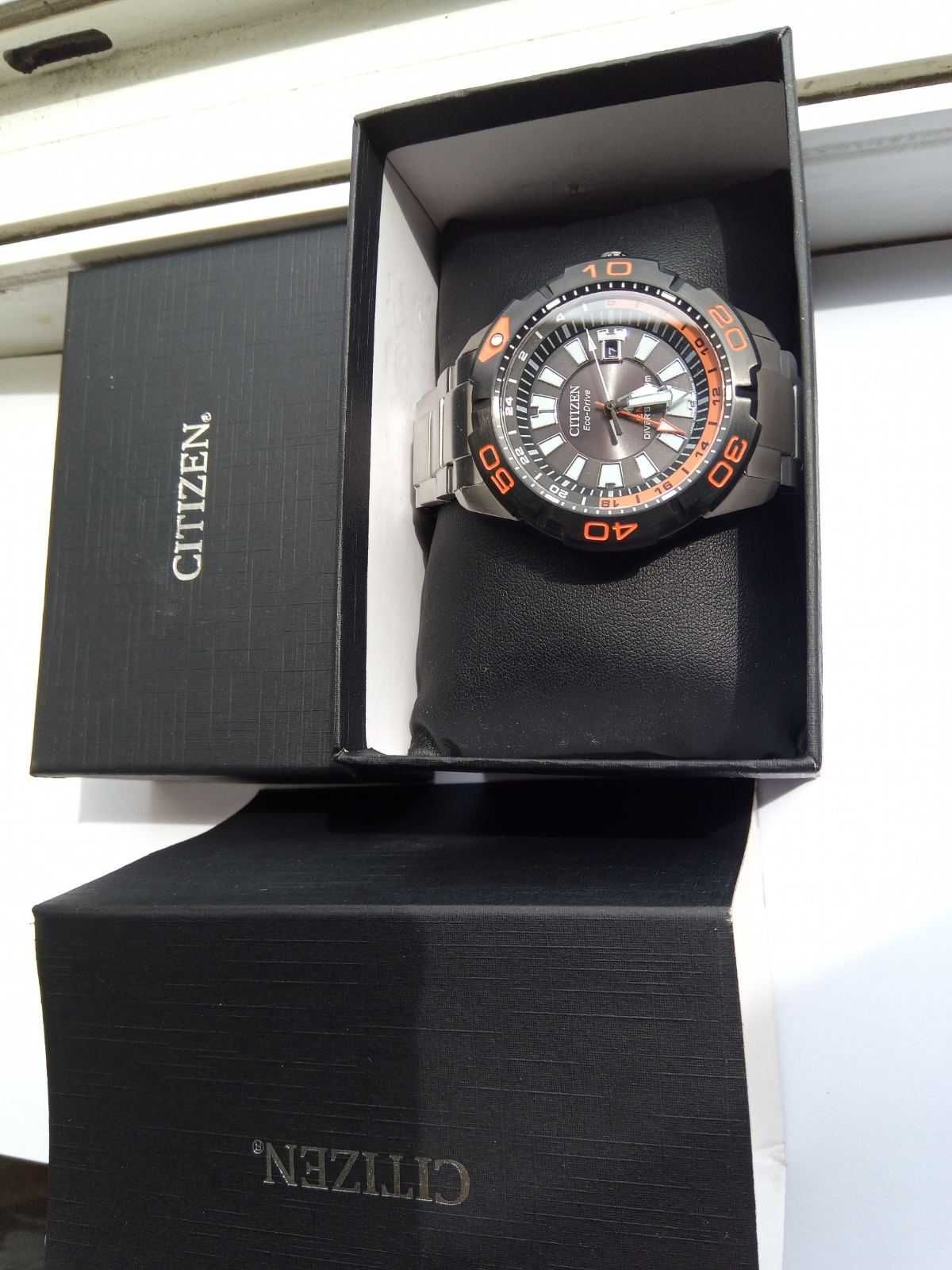 Японские 200м дайверские часы Citizen Eco-Drive BJ7129-56E Сапфир, GMT