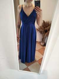 Sukienka Niebieska Brokatowa