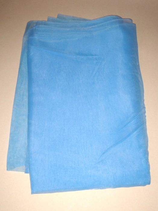 Szyfon dekoracyjny niebieski vintage produkt polski 12 metrów