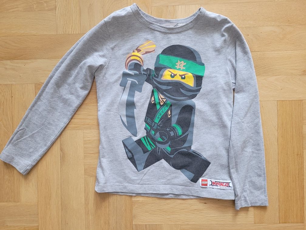 Koszulki z długim rękawem H&M 122/128 NinjaGo zestaw szara czarna