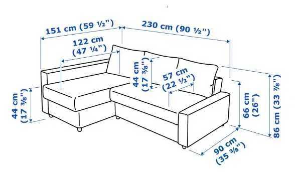 Sofá-cama  com chaise longue e sobrecolchão