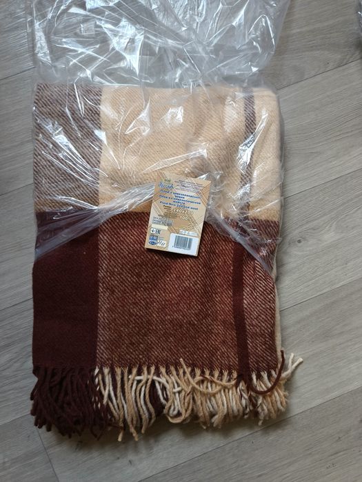 Плед из новозеландской шерсти, 100% шерстяной плед  ТМ Ярослав