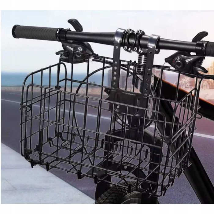 Koszyk Rowerowy na Kierownicę Roweru Metalowy Duży Składany + GRATIS !