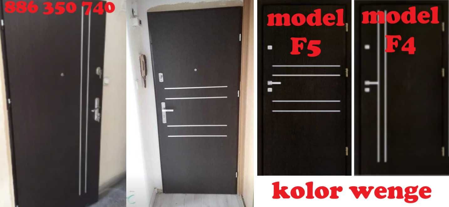 Drzwi z montażem zewnętrzne wejściowe do mieszkania BLOKU wyciszone