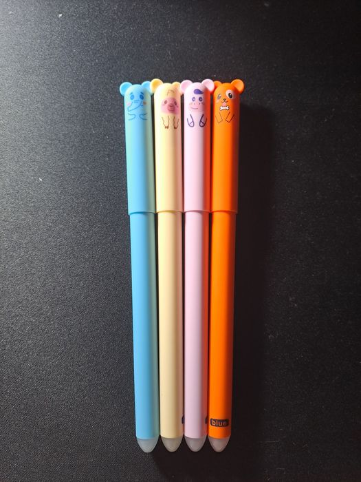 Canetas azuis apagáveis