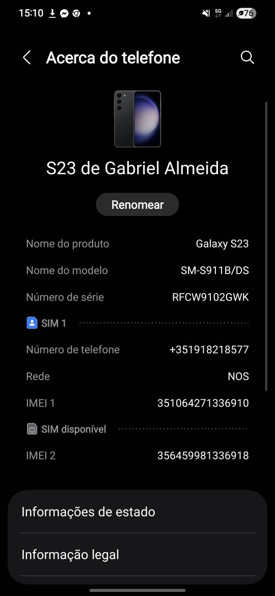 Samsung s23 sem defeitos