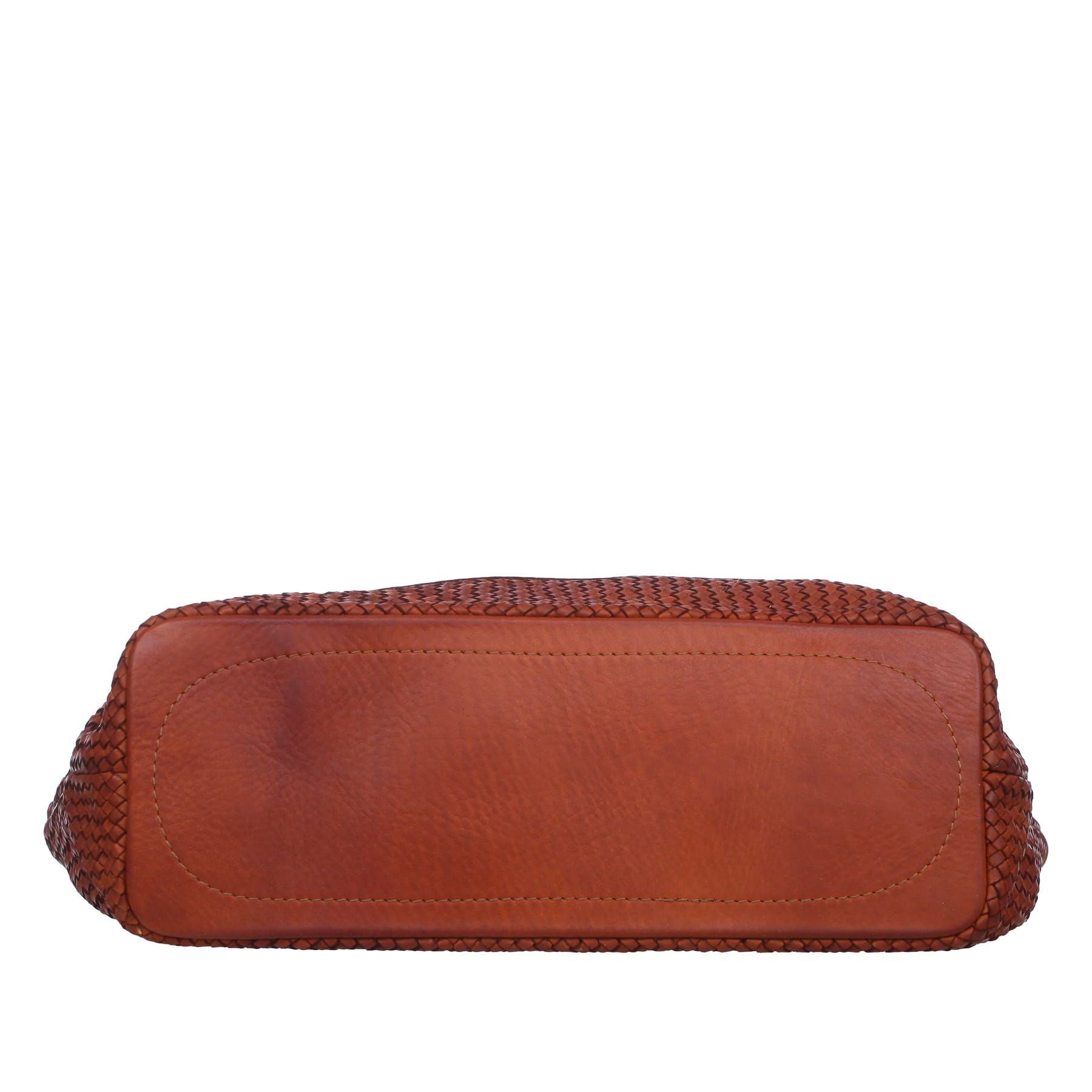 VERA PELLE torebka skórzana shopper pleciona vintage V533 czarna