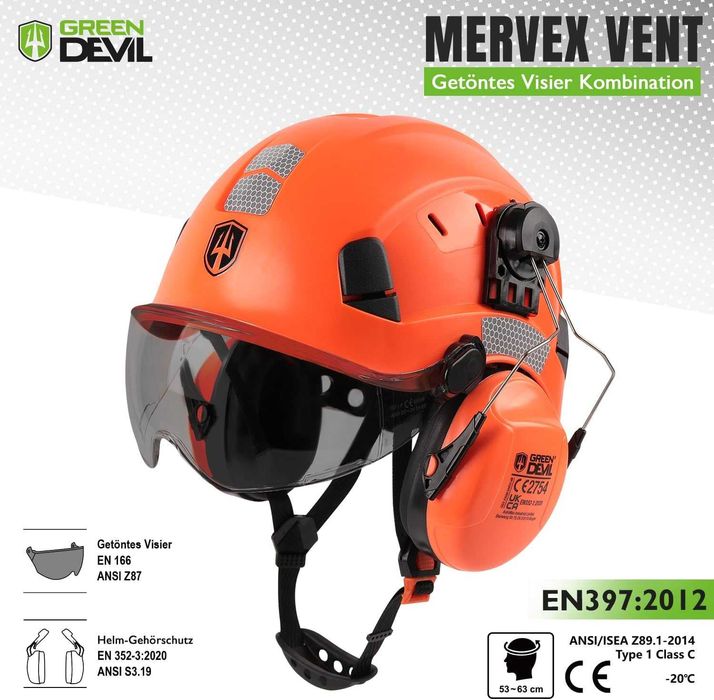 GREEN DEVIL Kask ochronny z twardego materiału wycinka drzew