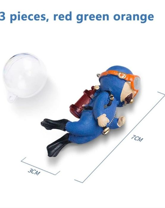 Zestaw 3 ozdób do akwarium/ Nurkowie