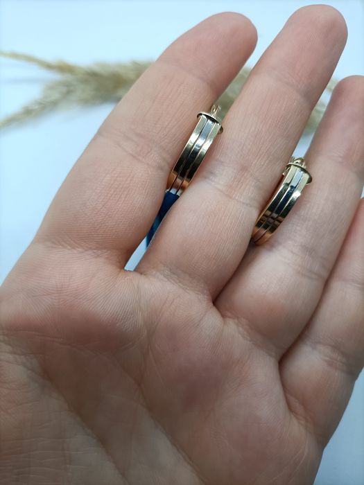 Kolczyki z 2 kolorów złota, złoto 585