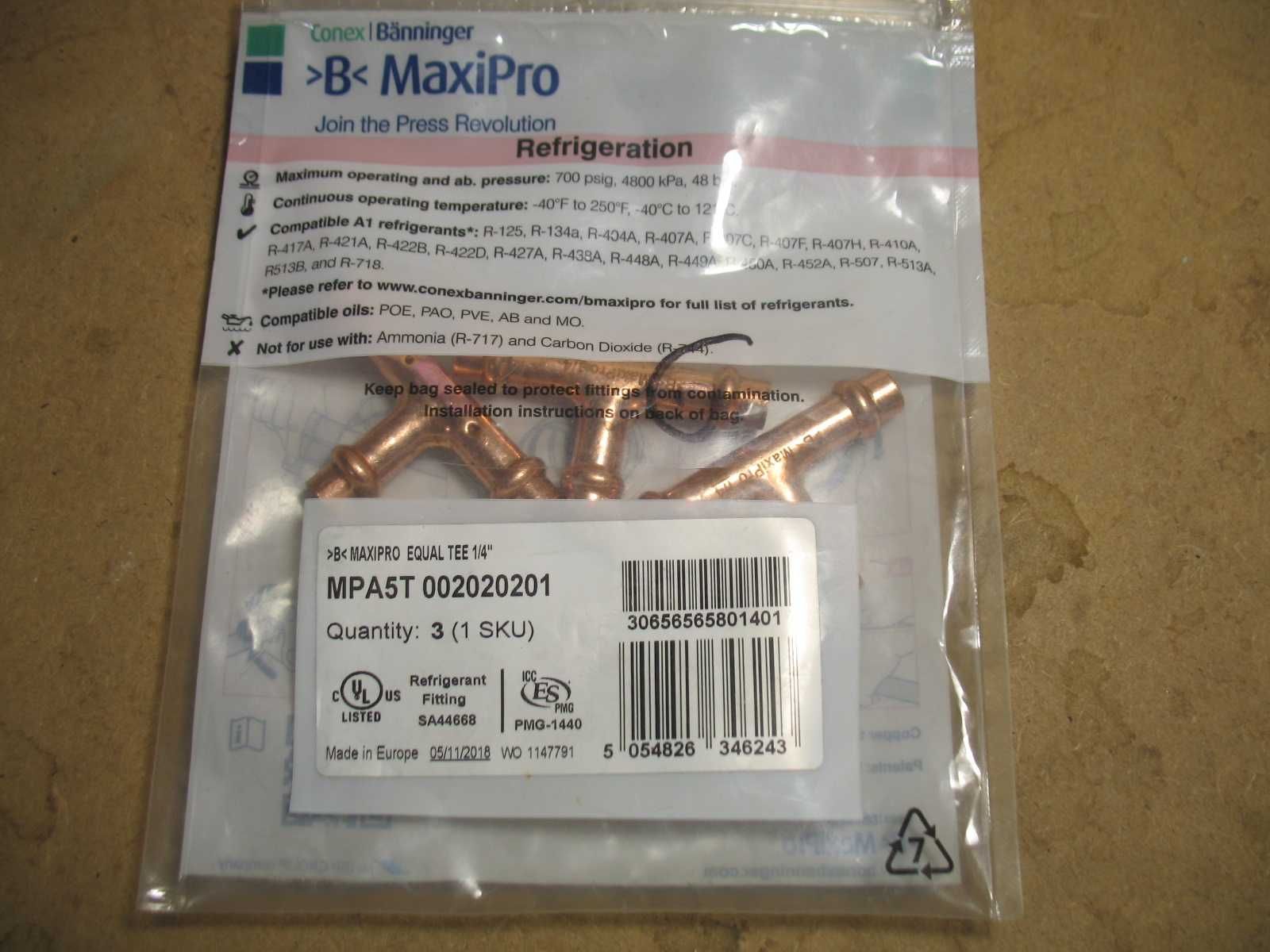 Maxipro  Trójnik >B< Maxipro Tee 1/4