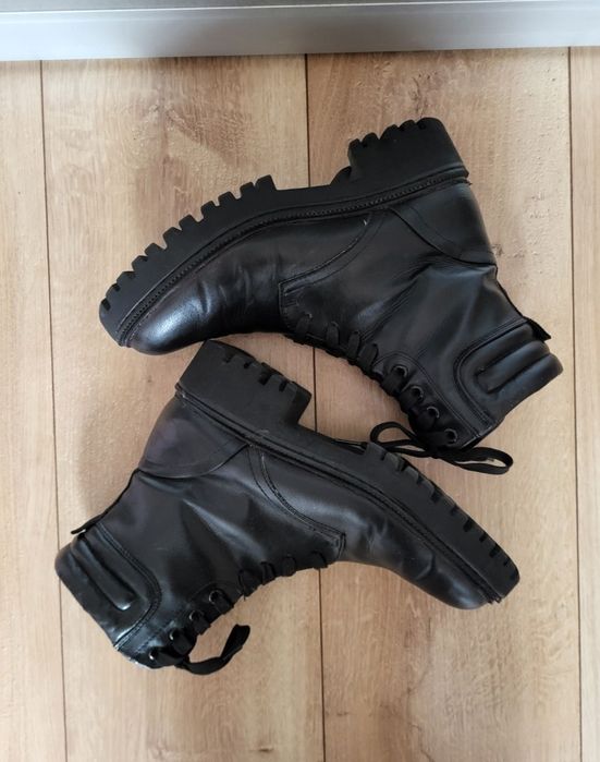 Zimowe Czarne botki 37. Klasyczne ocieplane botki damskie 37. Trapery