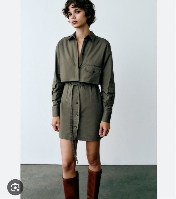 Zara платье из плотной ткани маломерит, будет на XS/S