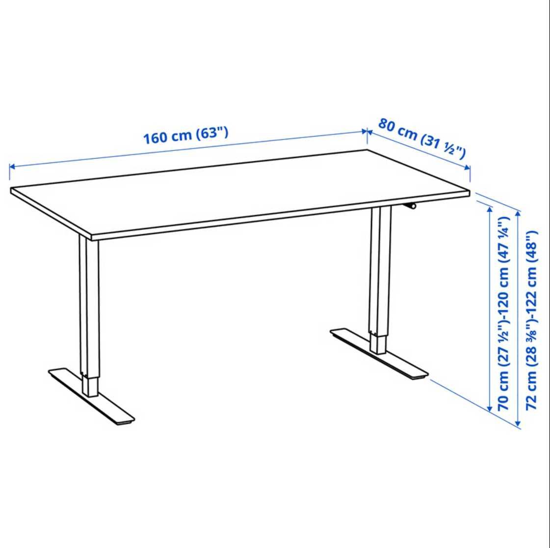 Standing Desk Secretaria a pe IKEA TROTTEN 160x80 cm