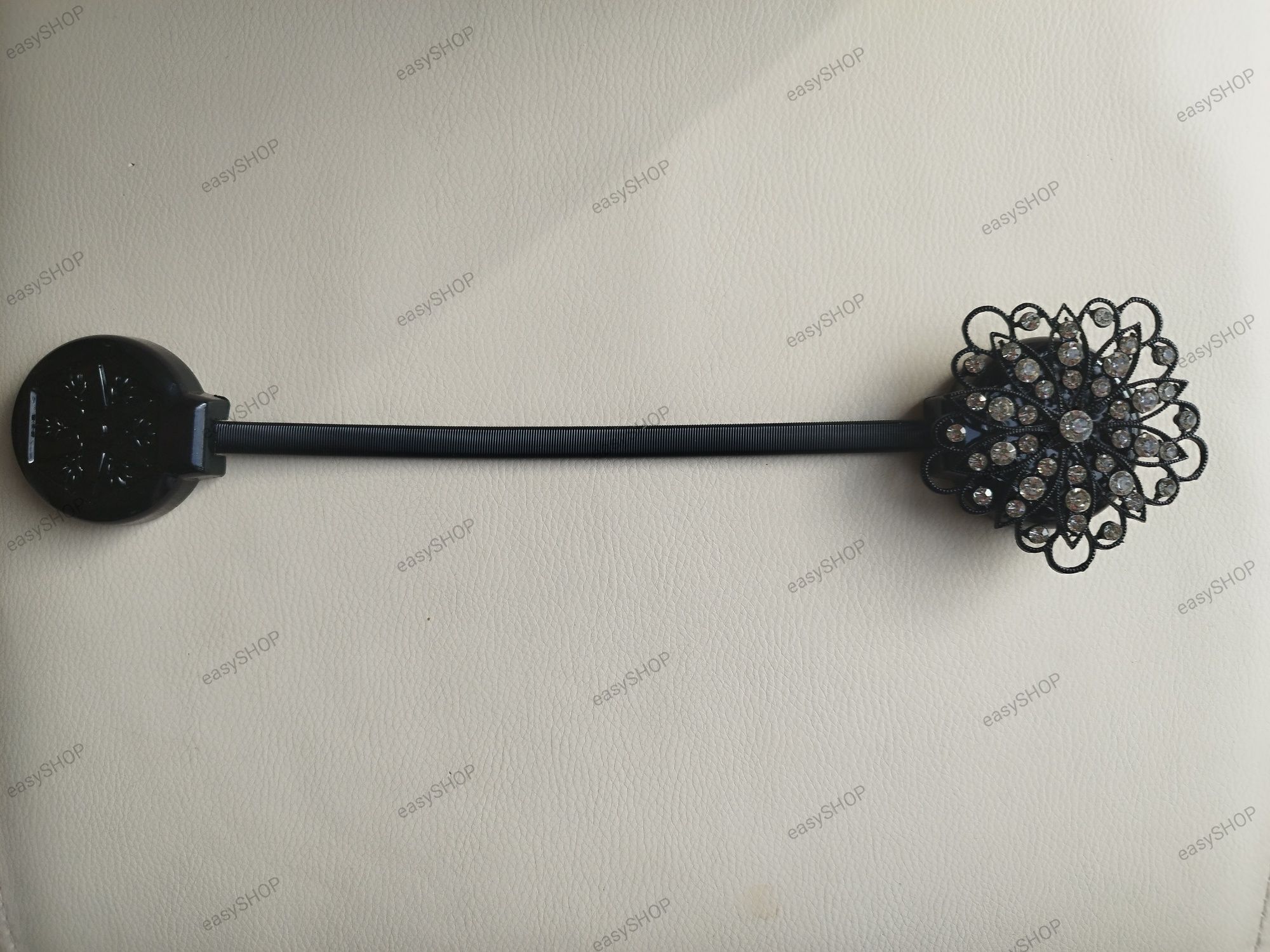 2 magnesy czarne do upięcia zasłon