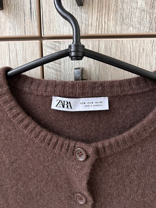 Вовняний кардиган коричневий Zara