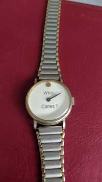 Stary Szwajcarski zegarek "Who Cares" - sprawny