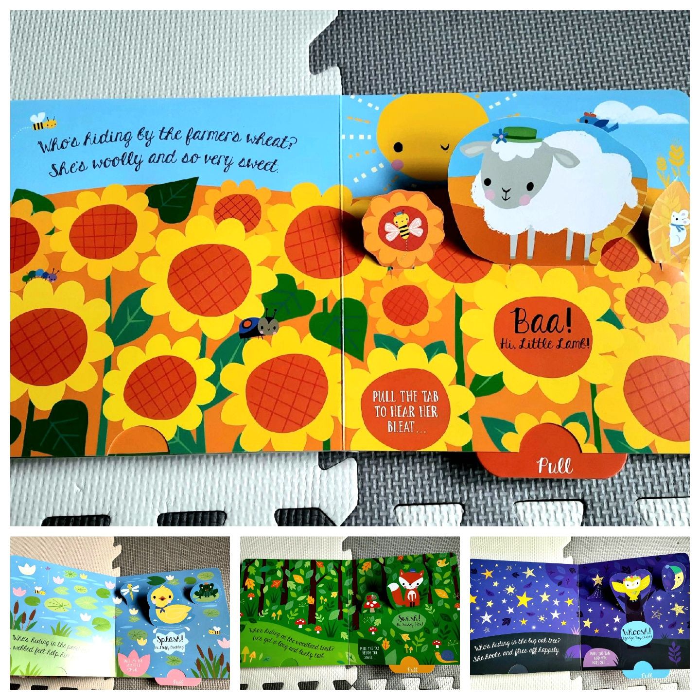 OUTLET Who’s Hiding? książeczka sensoryczna pop-up po angielsku spring