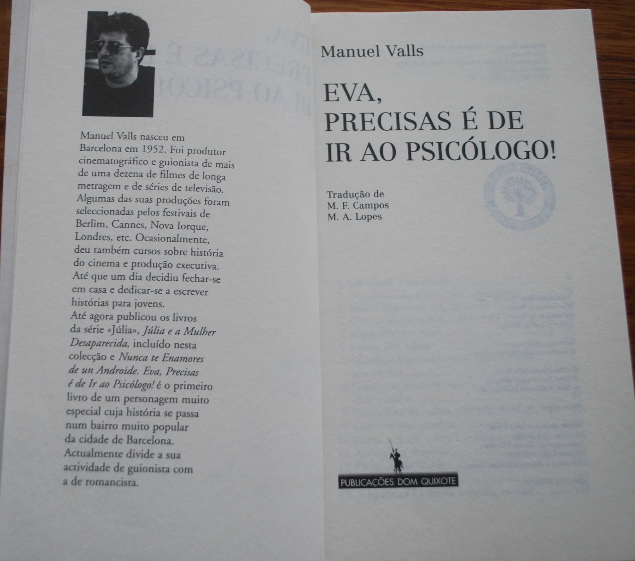 Eva Precisas É de Ir Ao Psicólogo de Manuel Valls