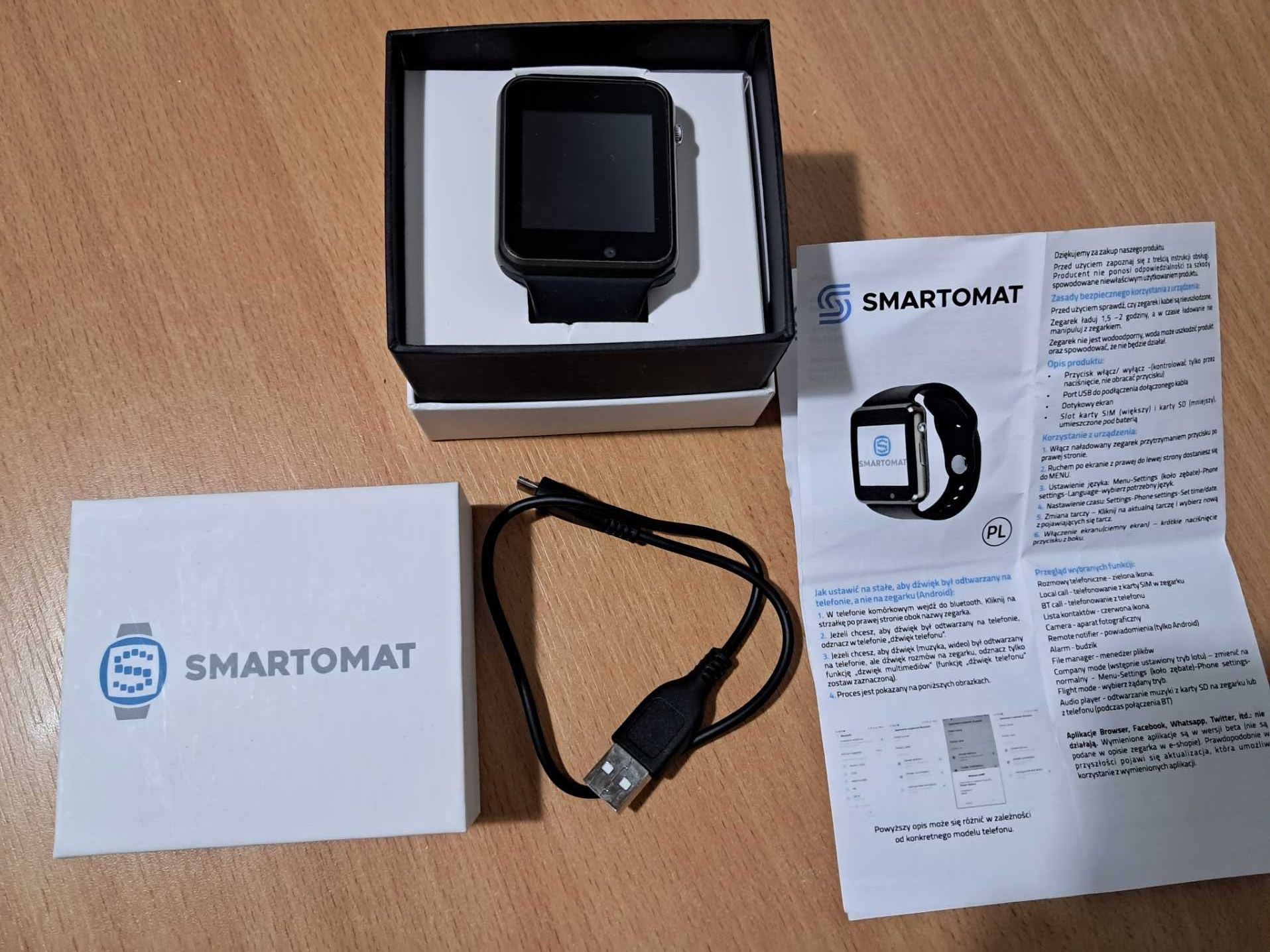 Smartwatch smartomat opaska kolor czarny jak NOWY