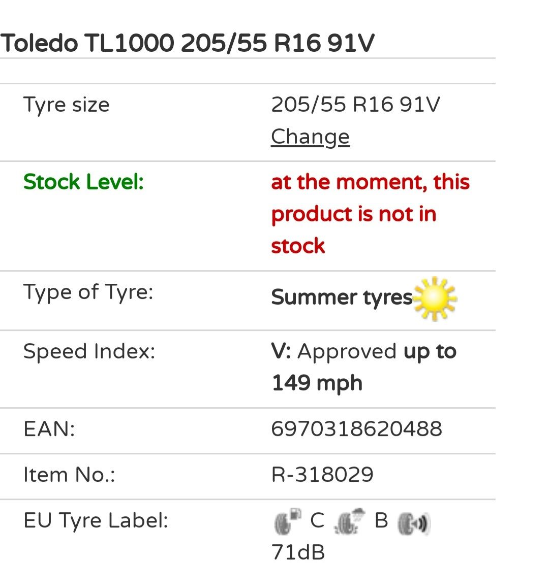 Opony letnie Toledo TL1000 16 cali 205_55_16