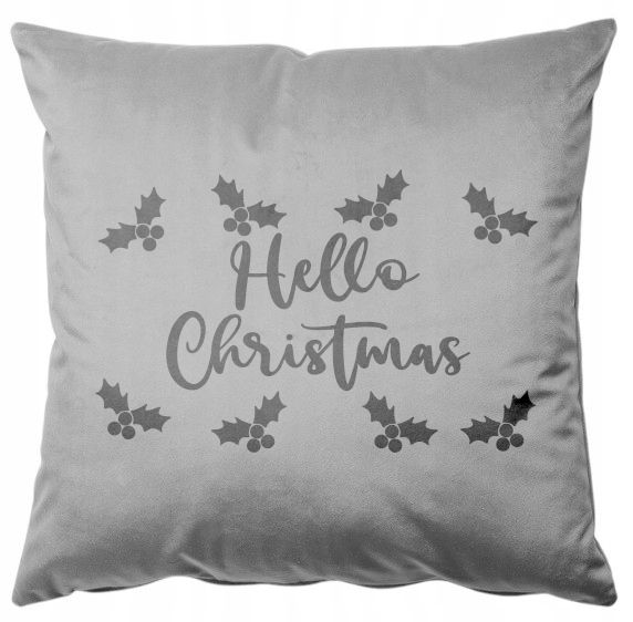 Świąteczna Poszewka welurowa poduszka 40x40 ozdobna Hello Christmas