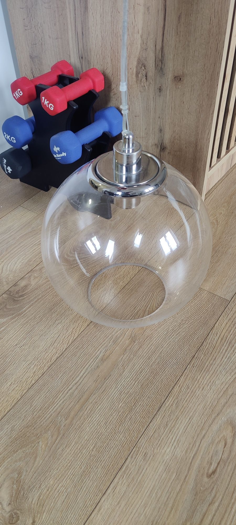 Lampa wisząca duża szklana kula