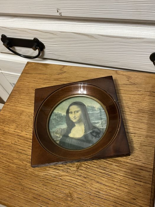 Obraz reprodukcja ramka drewno Mona Lisa
