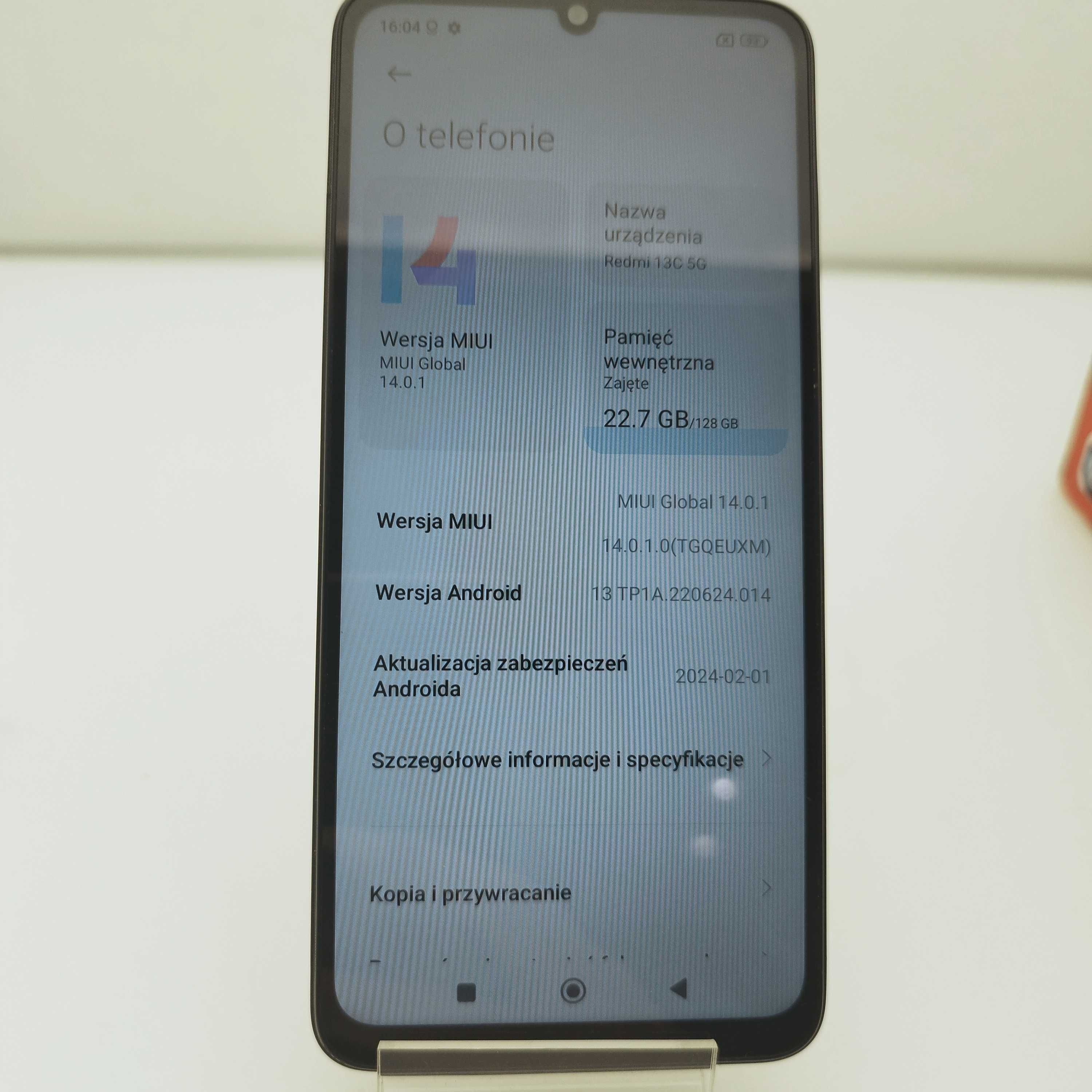 Smartfon Xiaomi Redmi 13C 5G 4 GB / 128 GB 5G niebieski 829/25/PSZ