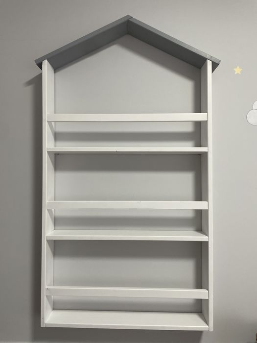 Ręcznie Robiony Regał na Książki DLA DZIECI w Kształcie DOMKU