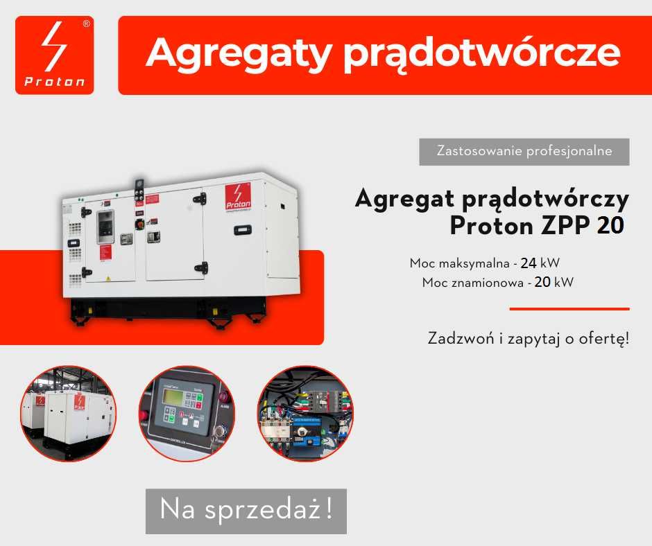 Agregat prądotwórczy 20 kW Proton ZPP 20 + Automatyka SZR