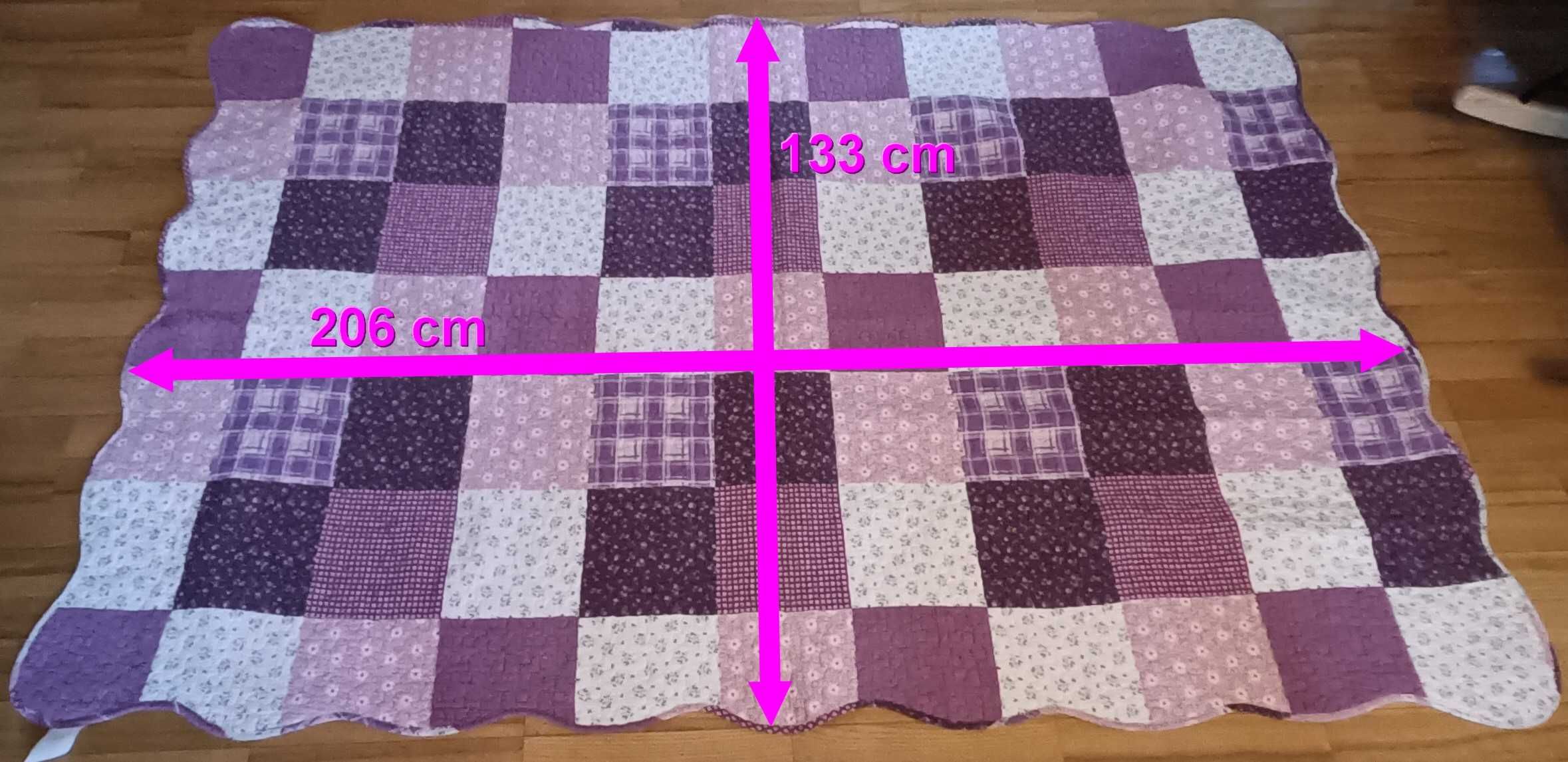 PaTcHwOrK. Duża, unikatowa, dwustronna narzuta na łóżko, patchwork.