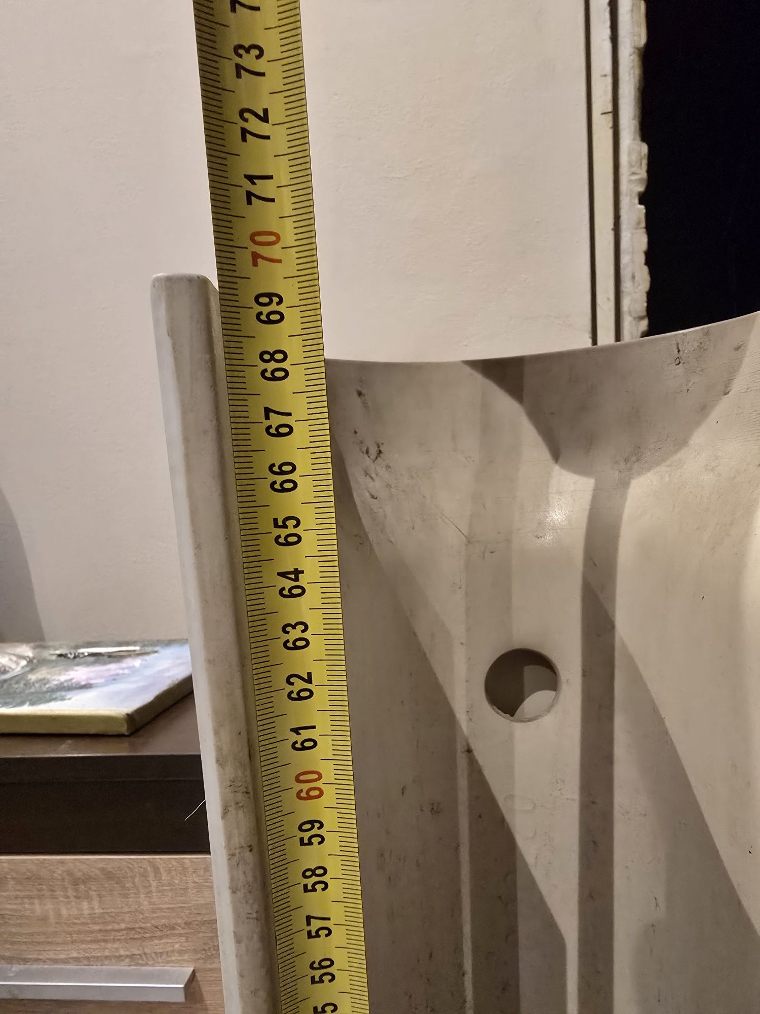 Postument umywalki ceramiczny biały 70 cm