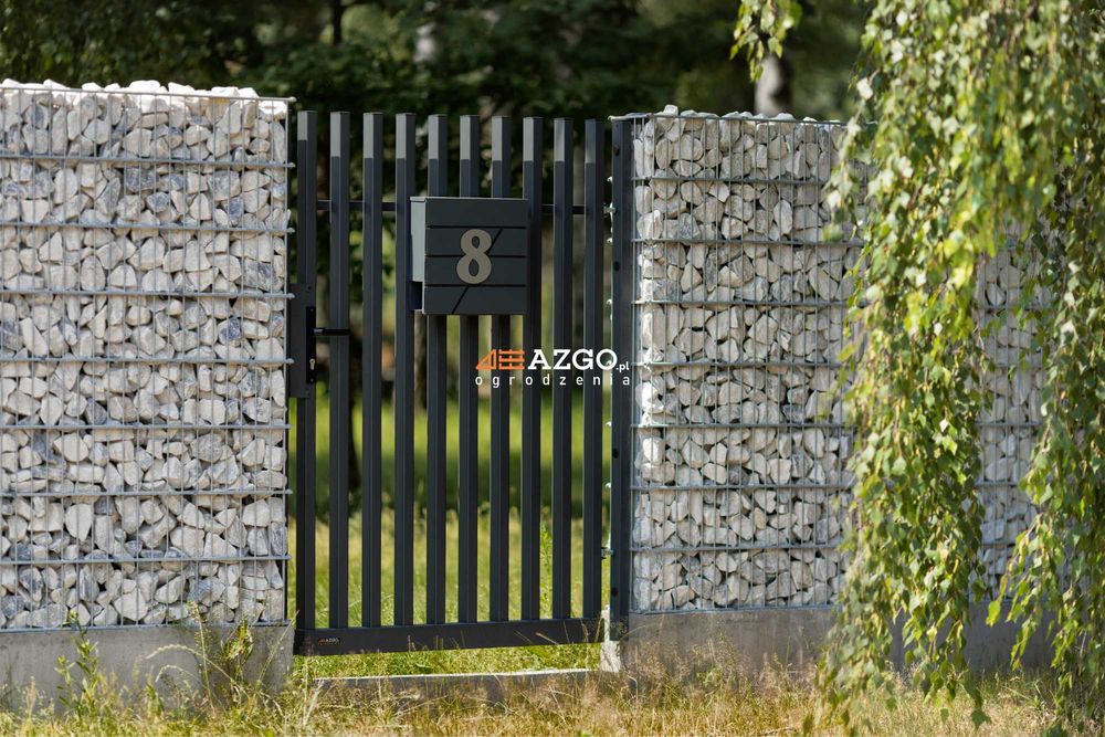 Brama ogrodzenie przęsło grzebien pionowe wertykalne stal aluminium