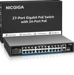 Przełącznik NICGIGA 24-portowy Gigabit poe z 24 PoE + 300w